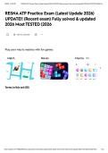 RESNA ATP Practice Exam &lpar;Latest Update 2026&rpar; UPDATE&excl;&excl; &lpar;Recent exam&rpar; Fully solved & updated 2026 Most TESTED &lpar;2026&NewLine;&NewLine;&NewLine;