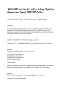 WGU C180 Introduction to Psychology Objective Assessment Exam &lowbar; 2026&lowbar;2027 Edition&period;