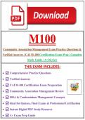 M100 Community Association Management Exam Practice Questions & Verified Answers &vert; CAI M-100 Certification Exam Prep &vert; Complete Study Guide &vert; A&plus; Review