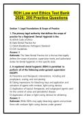 RDH Law and Ethics Test Bank 2026&colon; 200 Practice Questions