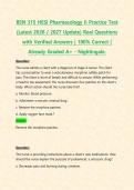 BSN 315 HESI Pharmacology II Practice Test &lpar;Latest 2026 &sol; 2027 Update&rpar; Real Questions with Verified Answers &vert; 100&percnt; Correct &vert; Already Graded A&plus; - Nightingale&period;
