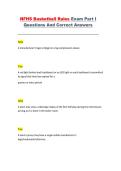 NFHS Basketball Rules Exam Part I &ndash; Questions and Correct Answers