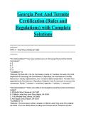 Georgia Pest and Termite Certification &lpar;Rules and Regulations&rpar; with Complete Solutions ACTUAL EXAM 2026&sol;2027 &vert; GA Pest WDO&sol; HPC &vert; Verified Q&A &vert; Pass Guaranteed - A&plus; Graded&NewLine;&NewLine;