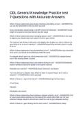 CDL General Knowledge Practice test 7 Questions with Accurate Answers&NewLine;&NewLine;