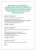 D668 OBJECTIVE ASSESSMENT - &NewLine;ELEMENTARY LITERACY CURRICULUM &NewLine;&lpar;2026&rpar; Comprehensive Examination - Questions &NewLine;with Answers WGU Pass the OA &vert; Actual &NewLine;Questions & Answers