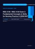 NSG 3130 Fundamental Nursing Practice II Exam 3 Actual 2026&sol;2027 &ndash; 100&percnt; Verified &vert; Detailed Rationales &ndash; Pass Guaranteed &ndash; A&plus; Graded