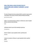 MHA 708 EXAM A HEALTHCARE POLICY QUESTIONS AND CORRECT ANSWER&vert; LATEST UPDATE-LSUS 
