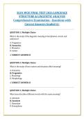 SLO1 WGU FINAL TEST 2026 LANGUAGE &NewLine;STRUCTURE & LINGUISTIC ANALYSIS &NewLine;Comprehensive Examination - Questions with &NewLine;Correct Answers Graded A&plus;