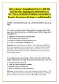 BSN366 Exam 4 Actual Exam Style V3 &vert; BSN 366 &NewLine;HESI RN Exit &vert; Nightingale COMPREHENSIVE &NewLine;MATERNAL-NEWBORN NURSING EXAMINATION &NewLine;Practice Questions with Answers and Rationales