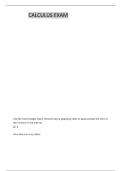 CALCULUS EXAM 1 QUESTIONS AND CORRECT ANSWERS 