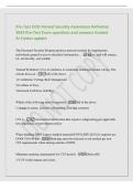 Pre-Test DOD Annual Security Awareness Refresher&NewLine;2024 Pre-Test Exam questions and answers Graded&NewLine;A&plus;&vert;latest update&NewLine;The Personnel Security Program protects national security by ensuring that&NewLine;individuals granted access to classified information&period;&period;&period; - are&comma;