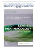 Test Bank For Lehne's Pharmacology for Nursing Care&comma; 12th Edition by Jacqueline Rosenjack Burchum &sol;ALL CHAPTERS 1-112&vert;COMPLETE GUIDE