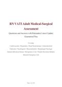 RN VATI Adult Medical-Surgical Assessment&NewLine;Questions and Answers with Rationales&vert; Latest Update&vert; Guaranteed Pass