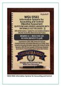 WGU D561 Information Systems for Accounting and Control Objective Assessment &vert; 200&plus; Practice Questions & Verified Answers with Detailed Rationales &vert; 2026 Study Guid