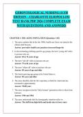 GERONTOLOGICAL NURSING &lpar;11TH &NewLine;EDITION &ndash; CHARLOTTE ELIOPOULOS&rpar; &NewLine;TEST BANK PDF 2026 COMPLETE EXAM &NewLine;WITH QUESTIONS AND ANSWERS