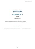 HED4806 Assignment 4 EXPLAINED Answers - PASS with knowing WHY&excl;&excl;&excl;