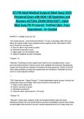ATI PN Adult Medical Surgical &lpar;Med-Surg&rpar; 2023 Proctored Exam with NGN 100 Questions and Answers ACTUAL EXAM 2026&sol;2027 &vert; Adult Med-Surg PN Proctored &vert; Verified Q&A &vert; Pass Guaranteed - A&plus; Graded&NewLine;&NewLine;