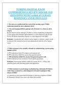 NURSING 326 FINAL EXAM &NewLine;COMPREHENSIVE REVIEW 2026 SOLVED &NewLine;QUESTIONS WITH Verified ACCURATE &NewLine;RESPONSES AND RATIONALES 