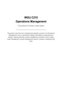 WGU C215&NewLine;Operations Management&NewLine;OA Questions & Answers &vert; Latest Update&NewLine;