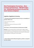 Alberta Pesticide Applicator Structural Exam &ndash; Alberta &NewLine;Environment and Protected Areas &ndash; 2026&sol;2027 Academic &NewLine;Year &ndash; Verified Questions and Answers for Structural Pest &NewLine;Control Technicians and Applicators