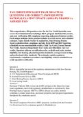 TAX CREDIT SPECIALIST EXAM 300 ACTUAL &NewLine;QUESTIONS AND CORRECT ANSWERS WITH &NewLine;RATIONALE LATEST UPDATE ALREADY GRADED A&plus; &NewLine;ASSURED PASS