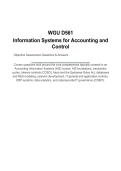 WGU D561&NewLine;Information Systems for Accounting and Control&NewLine;Objective Assessment Questions & Answers&NewLine;