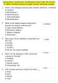 Aquaculture Technician Certification Exam with all Correct & 100&percnt; Verified Answers &vert;Latest Version &vert;Already Graded A&plus;
