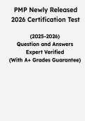 PMP Newly Released 2026 Certification Test &vert; Questions & Verified Answers &vert; Comprehensive Project Management Professional Certification Exam Review Study Guide PDF &vert; 2026