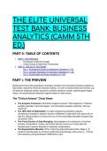 2026&sol;2027 THE ELITE UNIVERSAL TEST BANK&colon; Business Analytics &lpar;Camm 5th Ed&period;&rpar; &vert; 22&plus; S-Tier Q&A with Expert Mentor Analysis