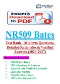 NR509 Bates Test Bank &ndash; Midterm Questions&comma; Detailed Rationales & Verified Answers &lpar;2026&ndash;2027&rpar;
