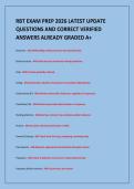 RBT EXAM PREP 2026 LATEST UPDATE&NewLine;QUESTIONS AND CORRECT VERIFIED&NewLine;ANSWERS ALREADY GRADED A&plus;
