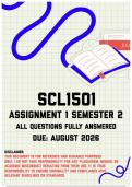SCL1501 Assignment 1 Semester 2 MEMO &vert; Due August 2026