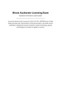 Illinois Auctioneer Licensing Exam&NewLine;Questions & Answers&vert; Latest Update&NewLine;