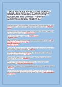 TEXAS PESTICIDE APPLICATORS GENERAL&NewLine;STANDARDS EXAM 2026 LATEST UPDATE&NewLine;QUESTIONS AND CORRECT VERIFIED&NewLine;ANSWERS ALREADY GRADED A&plus;