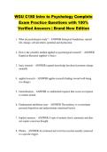 WGU C180 Intro to Psychology Complete &NewLine;Exam Practice Questions with 100&percnt; &NewLine;Verified Answers &vert; Brand New Edition 