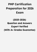 PMP Certification Preparation for 2026 Exam &vert; Questions & Verified Answers &vert; Comprehensive Project Management Professional Certification Exam Review Study Guide PDF &vert; 2026
