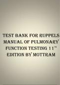 Ruppels manual of pulmonary function testing 11th edition by mottram
