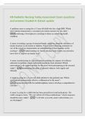 RN Pediatric Nursing Today Assessment Exam questions&NewLine;and answers Graded A&plus;&vert;latest update&NewLine;A pediatric nurse is caring for a 13 year old child who has a high BMI&period; Which&NewLine;interventions demonstrates a secondary prevention measure for this child -&NewLine;conducing