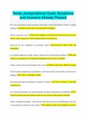 Texas Jurisprudence Exam Questions and Answers Already Passed &NewLine;