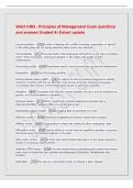 WGU C483 - Principles of Management Exam questions&NewLine;and answers Graded A&plus;&vert;latest update&NewLine;Accommodation - A style of dealing with conflict involving cooperation on behalf&NewLine;of the other party but not being assertive about one's own interests&NewLine;Account