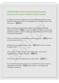 USSOUTHCOM Annual Security Awareness Exam&NewLine;questions and answers Graded A&plus;&vert;latest update&NewLine;It is authorized to have classified discussions in the HQ building hallways and&sol;or&NewLine;restrooms&comma; as long as the person you are speaking to has the proper clearance and