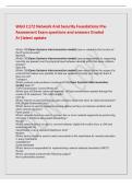 WGU C172 Network And Security Foundations PreAssessment Exam questions and answers Graded&NewLine;A&plus;&vert;latest update&NewLine;Which OSI&lpar;Open Systems Interconnection model&rpar; layer is related to the function of&NewLine;the IP protocol suite&quest;&NewLine;Network&NewLine;Which OSI&lpar;Open Systems Interco