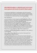 WGU D080 Managing in a Global Business Environment&NewLine;Exam questions and answers Graded A&plus;&vert;latest update&NewLine;The key element of globalization is interdependence and interconnectedness&NewLine;among companies and countries around the globe&period; Globalism is characterized 