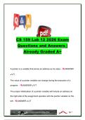 CS 159 Lab 12 Exam Questions and Answers &vert; 30&plus; Practice Questions &vert; Pointers&comma; Arrays&comma; Pointer Arithmetic&comma; Dynamic Memory Allocation & malloc