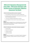 WGU C215 Operations Management OA Exam 2026 &ndash; 300 Practice Questions with Verified Answers & Rationales &lpar;Objective Assessment Test Bank&rpar;