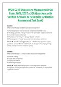 WGU C215 Operations Management Objective Assessment Exam &vert; Complete Package Bundle