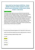 Kansas Adult Care Home Operator &lpar;ACHO&rpar; Exam &ndash; Newest&NewLine;2026&sol;2027 Actual Exam Test Bank &vert; Questions and Correct&NewLine;Detailed Answers with Rationales &vert; Verified Answers &vert; Already&NewLine;Graded A&plus; &vert; Latest Version&NewLine;