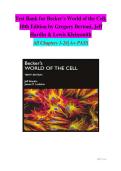 Test Bank for Becker's World of the Cell&comma; 10th Edition &vert; Complete Chapters 1&ndash;26