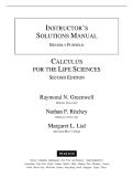 Solutions Manual for Calculus for the Life Sciences&comma; 2nd edition by Raymond N&period; Greenwell