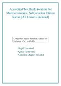 Test Bank for Macroeconomics&comma; 3rd Canadian Edition by Karlan &vert; Accredited Complete Solution